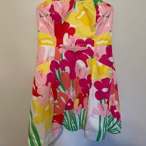 Lilly Pulitzer Strapless Floral Dress with Pockets Size 14 XL